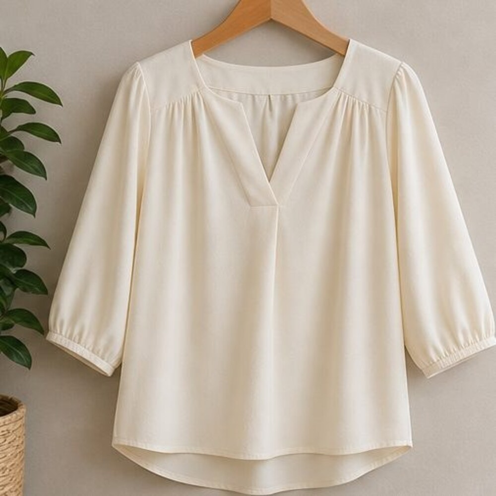 Cream Puff Sleeve Top